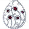 3.71ct.tw. Diamond And Ruby Necklace.Ruby 1.56ct. Dia 2.15ct 18KW DKN001135